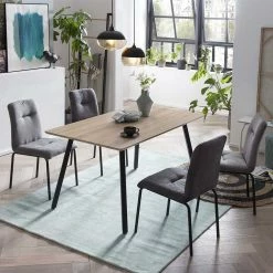 Auslauf ? 140x80 Küchentisch & Stühle Set - Cassna (fünfteilig) ?