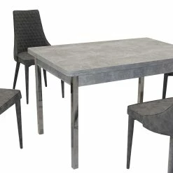 Angebote ⭐ 4 Personen Tischgruppe Günstig - Times (fünfteilig) ✔️ -Cassna shop 4 personen tischgruppe guenstig in beton grau dunkelgrau times 03