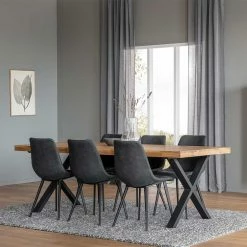 Cassna shop 4 Bester Verkauf ❤️ 6 Personen Essgruppe Im Industry Stil - Bernardo (siebenteilig) ⌛