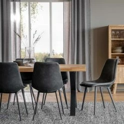 Bester Verkauf ❤️ 6 Personen Essgruppe Im Industry Stil - Bernardo (siebenteilig) ⌛ -Cassna shop 6 personen essgruppe im industry stil mit x fuss esstisch bernardo 03