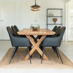 Neu ? Altholz Esstisch & Kunstlederstühle - Plugravis (siebenteilig) ?