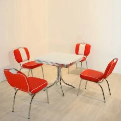 Großhandel ? American Retro Sitzgruppe Branch In Rot Weiß (fünfteilig) ?