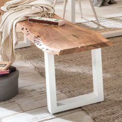 Großhandel ? Bank Tischgruppe In Akazie & Weiß - Oking (sechsteilig) ✔️ -Cassna shop bank tischgruppe in akazie weiss fuer 7 oder 8 personen oking 05