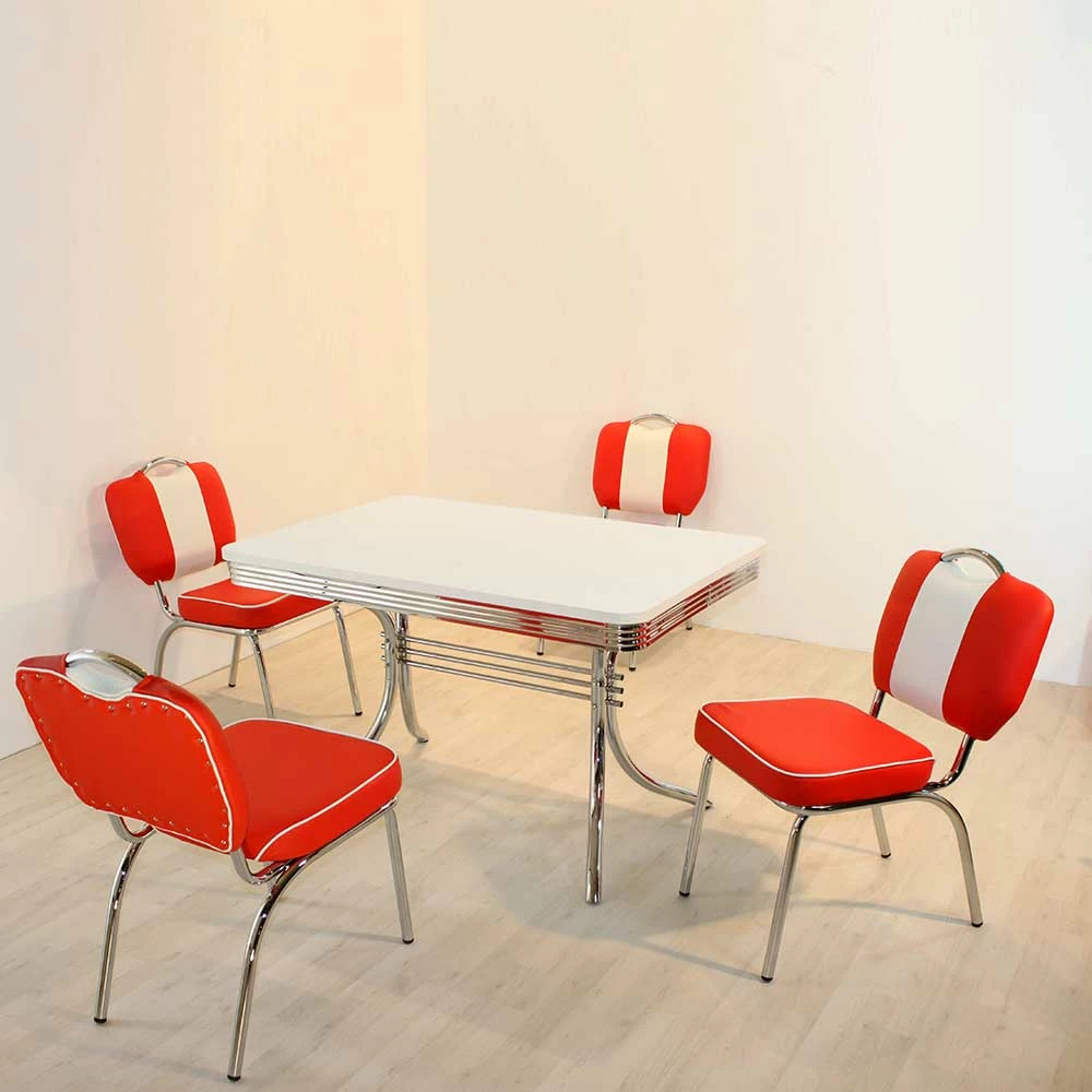 Angebote ? Bistrogruppe Mit Vier Stühlen Branch In Rot (fünfteilig) ✨ 2 Angebote ? Bistrogruppe Mit Vier Stühlen Branch In Rot (fünfteilig) ✨ – Bild 2