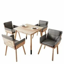 Billig ? Design Essgruppe Für 4 Personen - Pysio (fünfteilig) ? -Cassna shop design essgruppe fuer 4 personen aus hevea holz mit armlehnstuehlen pysio 01