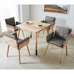 Billig ? Design Essgruppe Für 4 Personen - Pysio (fünfteilig) ? -Cassna shop design essgruppe fuer 4 personen aus hevea holz mit armlehnstuehlen pysio 02