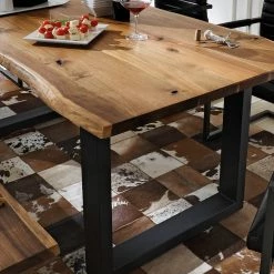 Schlussverkauf ? Design Sitzgruppe Jevilia Mit Baumkantentisch (sechsteilig) ❤️ -Cassna shop design sitzgruppe baumkantentisch bank jevilia 04