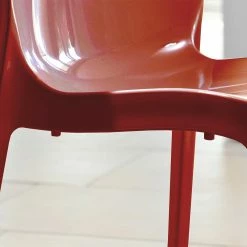 Blitzangebot ? Design Tischgruppe In Weiß HG & Rot - Jonida (fünfteilig) ⭐ -Cassna shop design tischgruppe in weiss hg rot fuer vier personen jonida 05