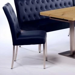 Rabatt ? Dunkelblaue Eckbank Gruppe - Triumph (vierteilig) ? -Cassna shop dunkelblaue eckbank gruppe aus kunstleder edelstahl triumph 02