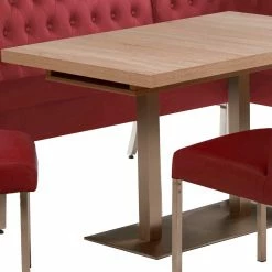 Angebote ❤️ Dunkelrote Eckbank Gruppe - Birt (vierteilig) ? -Cassna shop dunkelrote eckbank gruppe kunstleder mit knopfheftungen birt 04