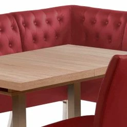 Angebote ❤️ Dunkelrote Eckbank Gruppe - Birt (vierteilig) ? -Cassna shop dunkelrote eckbank gruppe kunstleder mit knopfheftungen birt 05