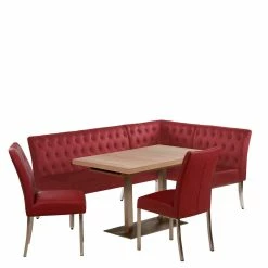 Angebote ❤️ Dunkelrote Eckbank Gruppe - Birt (vierteilig) ?