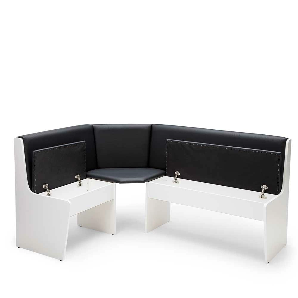 Schlussverkauf ? Eckbank Gruppe In Schwarz Weiß - Enevo (vierteilig) ? 3 Schlussverkauf ? Eckbank Gruppe In Schwarz Weiß - Enevo (vierteilig) ? – Bild 3