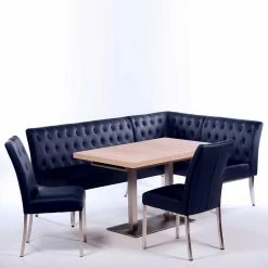 Blitzangebot ? Eckbankgruppe In Dunkelblau - Curedo (vierteilig) ? -Cassna shop eckbankgruppe in dunkelblau mit silber sonoma eiche curedo 01