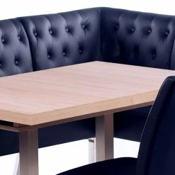 Blitzangebot ? Eckbankgruppe In Dunkelblau - Curedo (vierteilig) ? -Cassna shop eckbankgruppe in dunkelblau mit silber sonoma eiche curedo 05