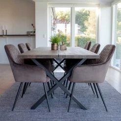 Auslauf ? Edler Eiche Tisch & Armlehnstühle - Dicampo (siebenteilig) ?