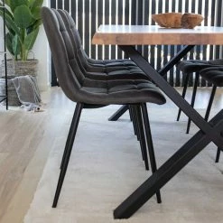 Am billigsten ? Eiche Esstisch & 6 Polsterstühle - Tricky (siebenteilig) ❤️ -Cassna shop eiche esstisch 6 polsterstuehle mit microfaser tricky 03