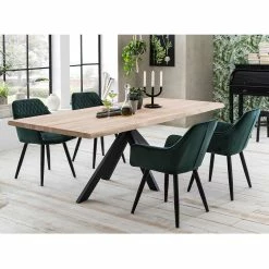 Auslauf ? Eiche Esstischgruppe In White Wash - Wieza I (fünfteilig) ?