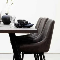 Bester Verkauf ? Eiche Rauchfarben Tisch & 6 Stühle Namac In Dunkelgrau (siebenteilig) ? -Cassna shop eiche rauchfarben tisch 6 stuehle in dunkelgrau namac 06