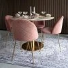 Budget ? Elegante Esstischgruppe In Rund - Nathan (fünfteilig) ✨ -Cassna shop elegante esstischgruppe in rund in marmor rosa messing nathan 01