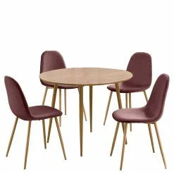 Cassna shop 22 Aktion ? Essgruppe In Altrosa & Eiche - Eva (fünfteilig) ✨