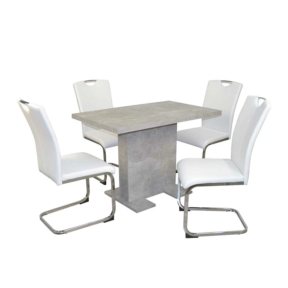 Bester Verkauf ? Essgruppe Mit Mit Betonoptik Tisch - Zyana (fünfteilig) ? 1 Bester Verkauf ? Essgruppe Mit Mit Betonoptik Tisch - Zyana (fünfteilig) ?