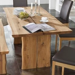 Bester Verkauf ✔️ Essgruppe Sympatia Aus Wildeiche Massivholz (siebenteilig) ? -Cassna shop essgruppe wildeiche massivholz kunstleder sympatia 04