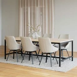 Neu ⌛ Esstisch Kombination Für Sechs Personen - Myras (siebenteilig) ? -Cassna shop esstisch kombination fuer sechs personen im industry und loft stil myras 01