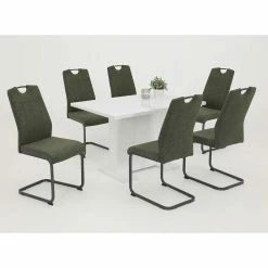 Top 10 ? Esstisch & Schwingstühle Gruppe - Silba (siebenteilig) ?