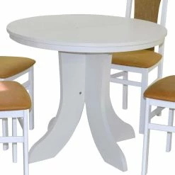 Neu ? Esstisch Sitzgarnitur In Weiß & Ocker - Orcia (fünfteilig) ✔️ -Cassna shop esstisch sitzgarnitur in weiss ocker mit vier sitzplaetzen orcia 02