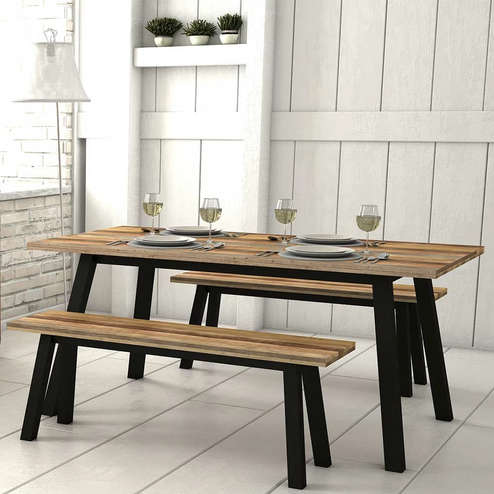 Aktion ? Esstisch & Zwei Bänke Im Set - Dulcinus (dreiteilig) ? 2 Aktion ? Esstisch & Zwei Bänke Im Set - Dulcinus (dreiteilig) ? – Bild 2