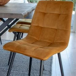 Bestpreis ? Esszimmer Möbel Set Mit Tisch - Anjal (siebenteilig) ? -Cassna shop esszimmer moebel set mit tisch polsterstuehlen in gelb anjal 03