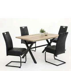 Großhandel ? Esszimmer Sitzgruppe Mit 4 Freischwingern - Alaleva (fünfteilig) ✔️