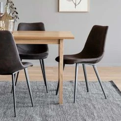 Neu ? Esszimmer Tisch & 6 Stoffstühle - Castras (siebenteilig) ? -Cassna shop esszimmer tisch 6 stoffstuehle in braun mit metallgestell schwarz castras 03