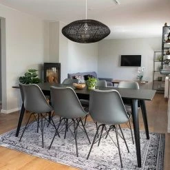 Brandneu ? Esszimmertisch & Schalenstühle - Vigadru (siebenteilig) ? 8 Brandneu ? Esszimmertisch & Schalenstühle - Vigadru (siebenteilig) ? -Cassna shop esszimmertisch schalenstuehle in grau schwarz vigadru 03