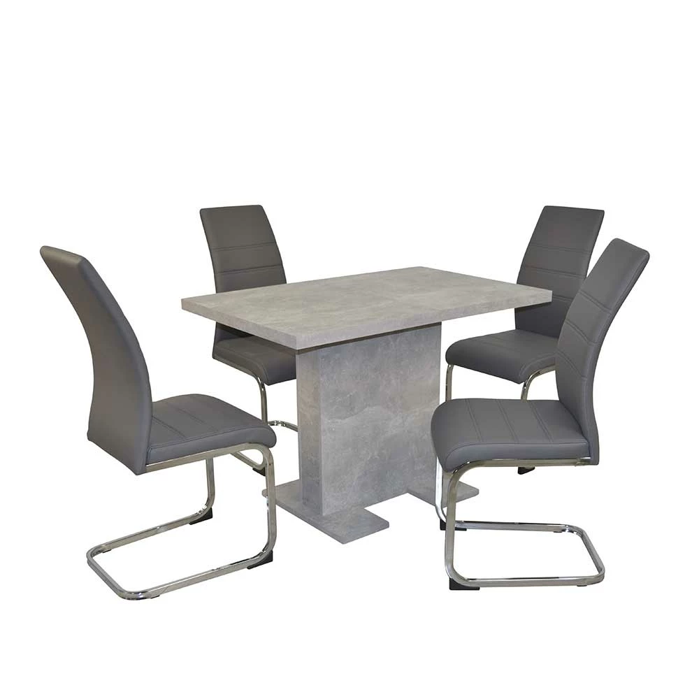 Blitzangebot ? Graue Essgruppe Modern - Rileys (fünfteilig) ? 1 Blitzangebot ? Graue Essgruppe Modern - Rileys (fünfteilig) ?