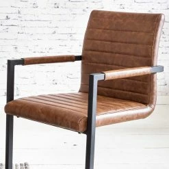 Auslauf ? Industry Esstisch & 4 Schwingsessel - Ashford (fünfteilig) ? -Cassna shop industry esstisch 4 schwingsessel in braun kunstleder ashford 05