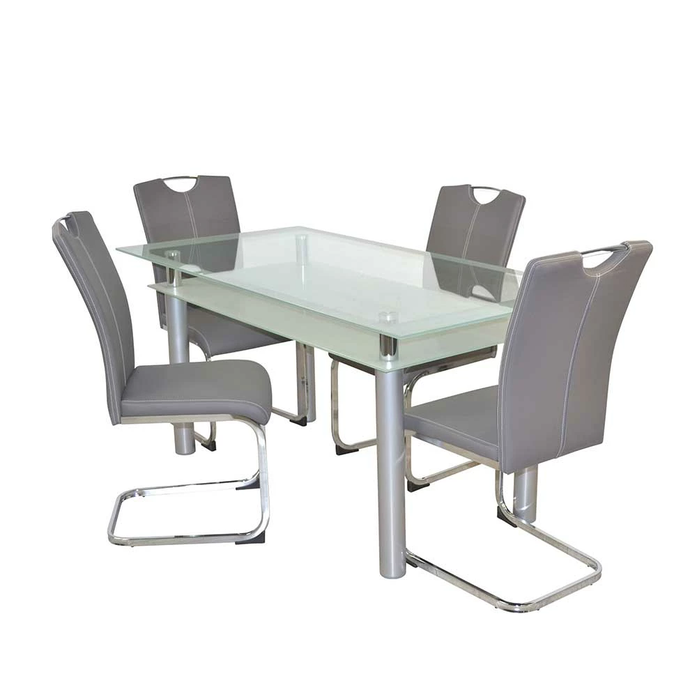 Billig ⭐ Komplette Essgruppe Mit Glastisch - Viddalba (fünfteilig) ? 2 Billig ⭐ Komplette Essgruppe Mit Glastisch - Viddalba (fünfteilig) ? – Bild 2