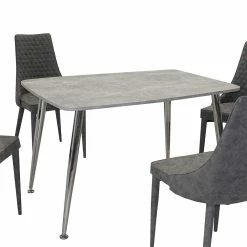 Billig ? Küche & Esszimmer Sitzgruppe Set - Grasilla (fünfteilig) ? -Cassna shop kueche esszimmer sitzgruppe set in grau beton dekor grasilla 03