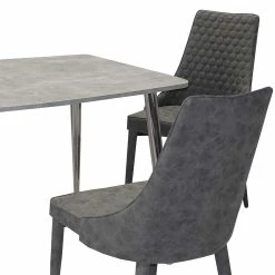 Billig ? Küche & Esszimmer Sitzgruppe Set - Grasilla (fünfteilig) ? -Cassna shop kueche esszimmer sitzgruppe set in grau beton dekor grasilla 04