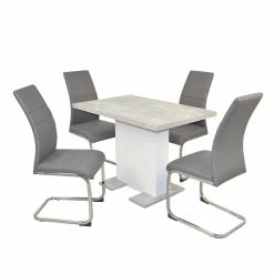 Bestes Angebot ? Küchentisch Gruppe Mit Schwingstühlen - Inga (fünfteilig) ? -Cassna shop kuechentisch gruppe mit schwingstuehlen in modernem design inga 01