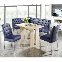 Rabatt ? Kunstleder Eckbank Gruppe In Blau - Lumbia (vierteilig) ?