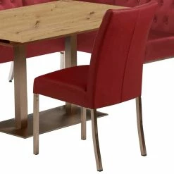 Rabatt ❤️ Kunstleder Eckbankgruppe In Dunkelrot - Dudora (vierteilig) ? -Cassna shop kunstleder eckbankgruppe in dunkelrot wildeiche optik silber dudora 03