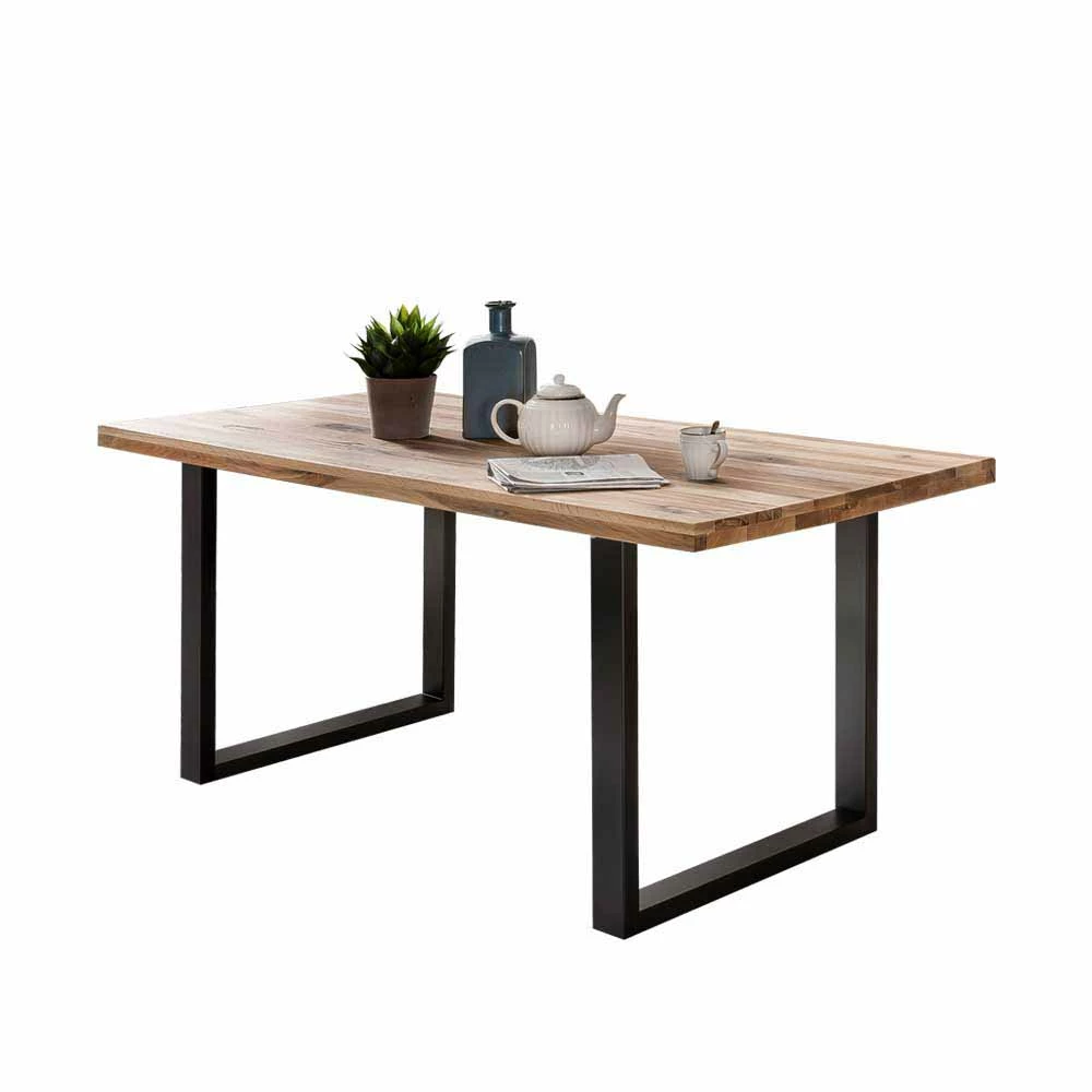 Großhandel ? Loft Esstischgruppe Rondini Kunstleder Stühle Schwarz (siebenteilig) ⭐ 3 Großhandel ? Loft Esstischgruppe Rondini Kunstleder Stühle Schwarz (siebenteilig) ⭐ – Bild 3