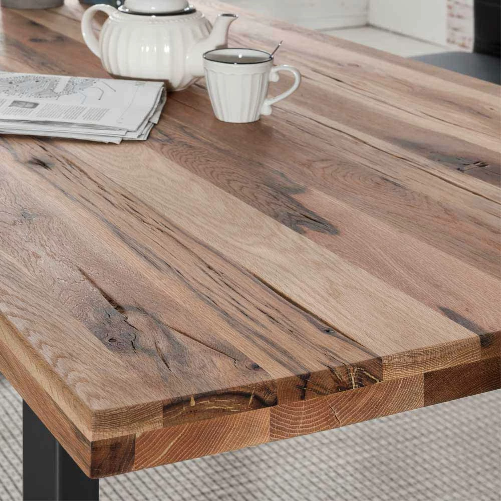 Großhandel ? Loft Esstischgruppe Rondini Kunstleder Stühle Schwarz (siebenteilig) ⭐ 5 Großhandel ? Loft Esstischgruppe Rondini Kunstleder Stühle Schwarz (siebenteilig) ⭐ – Bild 5