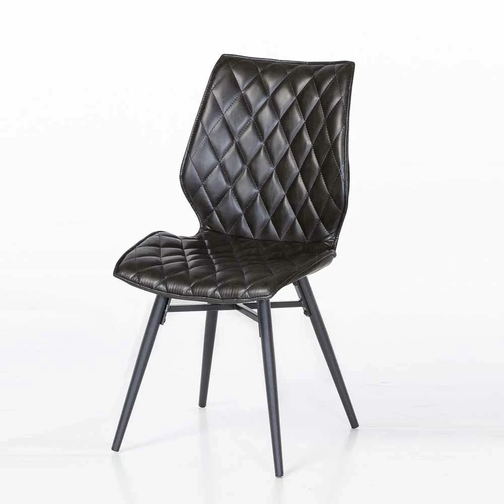 Großhandel ? Loft Esstischgruppe Rondini Kunstleder Stühle Schwarz (siebenteilig) ⭐ 6 Großhandel ? Loft Esstischgruppe Rondini Kunstleder Stühle Schwarz (siebenteilig) ⭐ – Bild 6