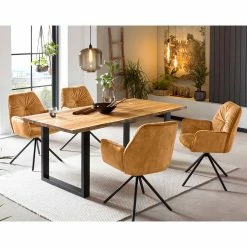 Schlussverkauf ? Loft Style Tischgruppe Mit Drehstühlen - Ashford (fünfteilig) ❤️