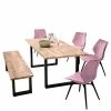 Aktion ? Moderne Tischgruppe Mit Bank - Ladicia (sechsteilig) ? -Cassna shop moderne tischgruppe mit bank aus akazie 4 stuehle rosa ladicia f