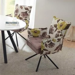 Bestpreis ? Ovaler Esstisch & Design Stühle - Atrodata (siebenteilig) ✔️ -Cassna shop ovaler esstisch design stuehle mit blumen motiv atrodata 05