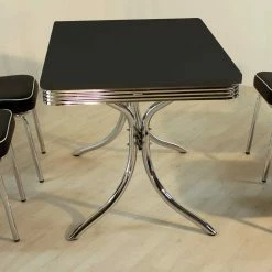 Bestpreis ? Retro Tischgruppe Schwarz Weiß Barataria American Diner (fünfteilig) ? -Cassna shop retro tischgruppe schwarz weiss american diner barataria 03